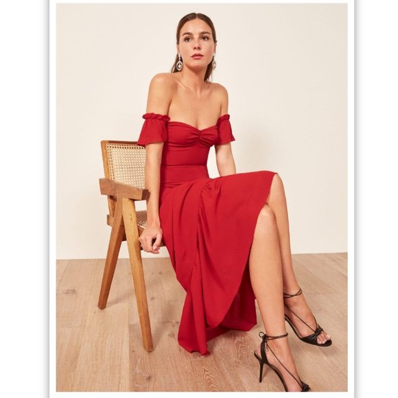 🆕 Reformation Butterfly Dress / Red / Size 4 / ✂🏷️ - Picture 2 of 4